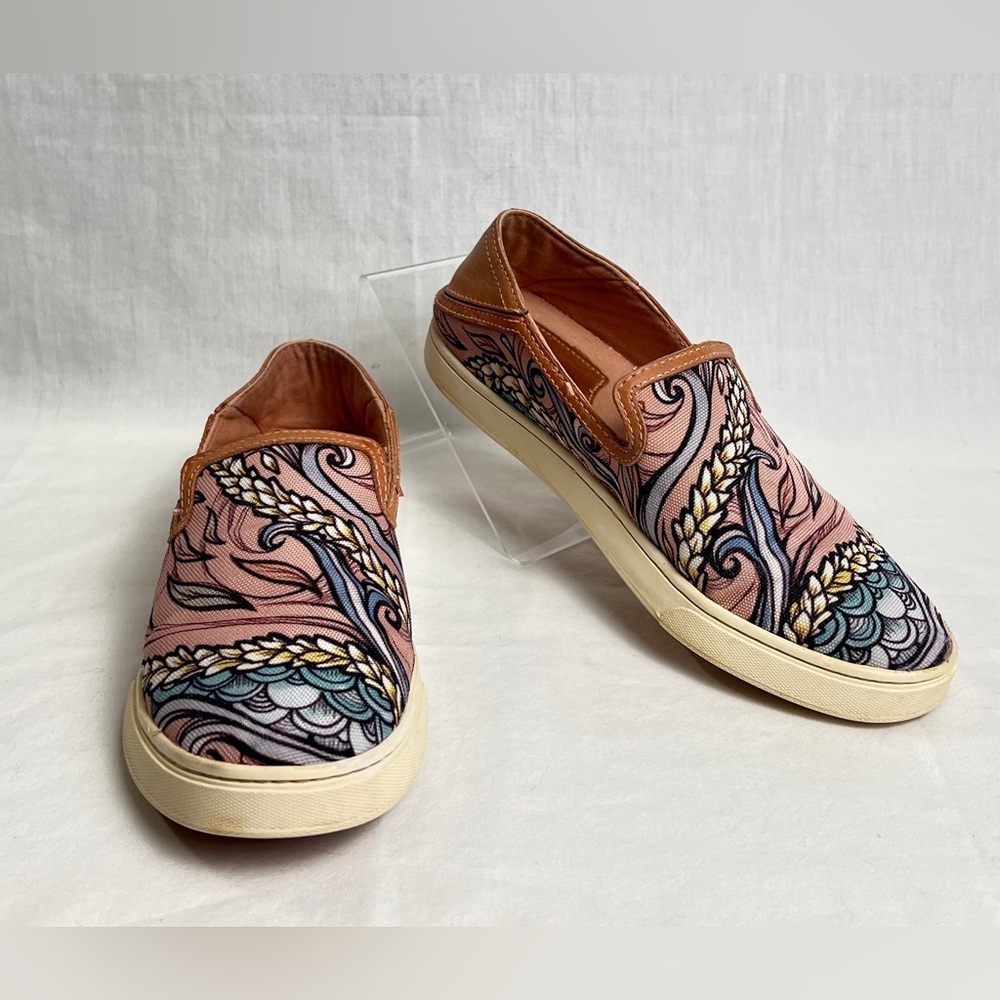 Olukai Kailua Hoa Wooden Wave Slip On Flats Womens Size 7.5